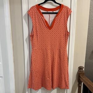 New York & Company Orange Geometric Mini Dress